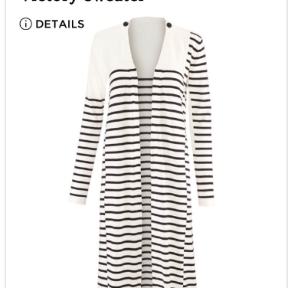 White and Blue stripped long sweater